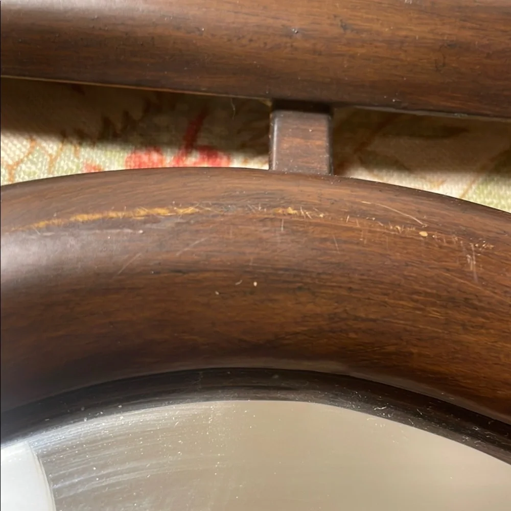 Source Unknown Brown Metal Geometric Set of Mirrors Over a Rod Wall Decor